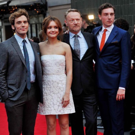 Rory Fleck Byrne with other actors at the premiere of The Quiet Ones.